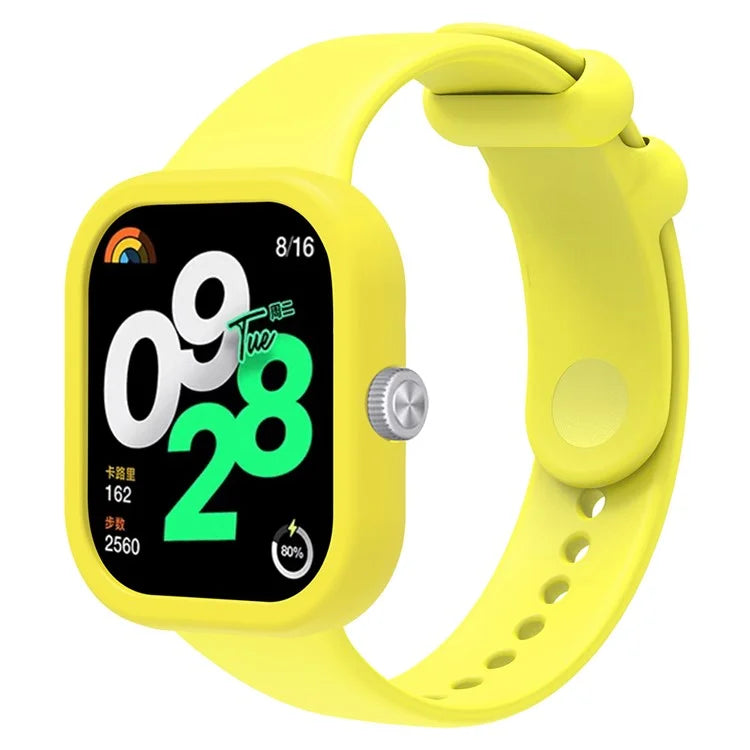 For Xiaomi Redmi Watch 4 Silicone Watch Band Wrist Strap with Watch Case