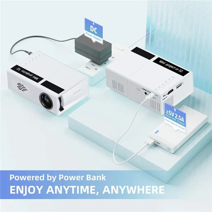 S2 Portable LED Projector 1080P HD Clear 600 Lumen Mini Home Theater Media Player