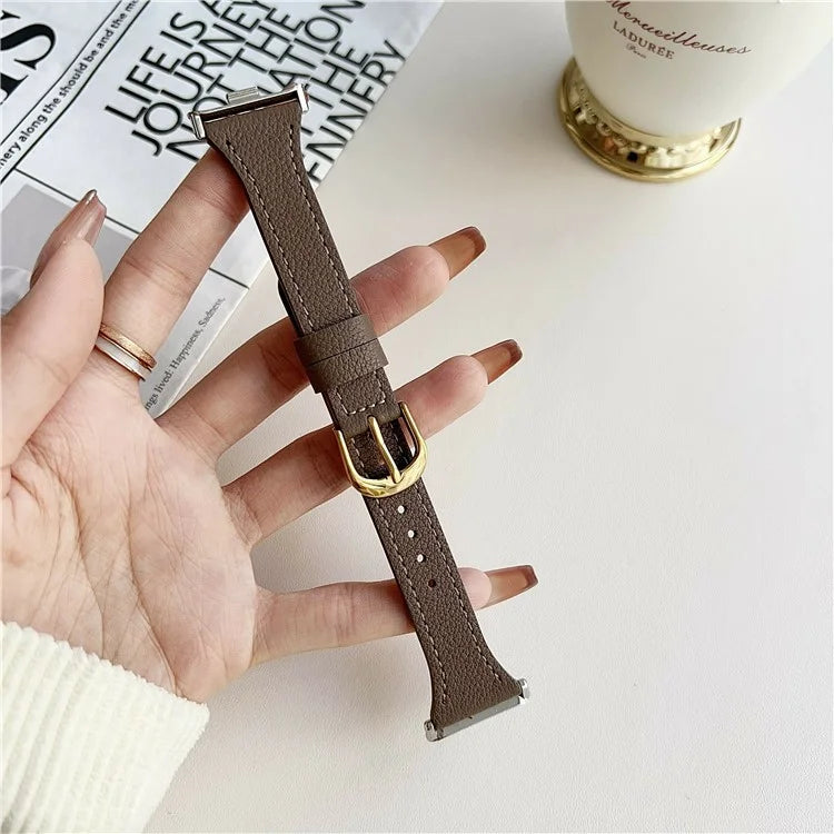 For Xiaomi Redmi Watch 4 Leather Strap with Pin Buckle Replacement Watch Bands