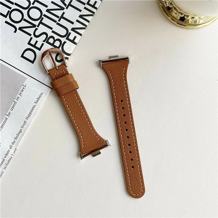 For Xiaomi Redmi Watch 4 Leather Strap with Pin Buckle Replacement Watch Bands