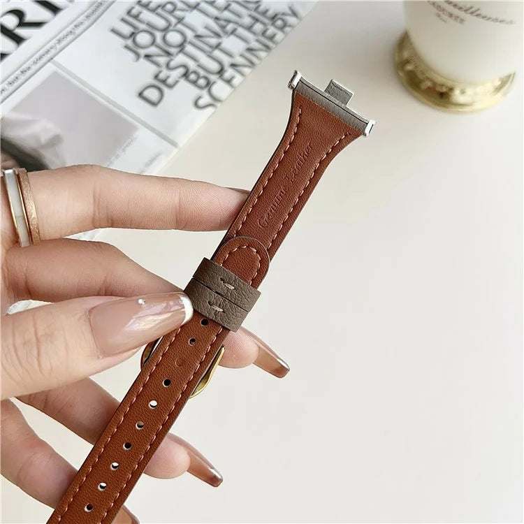 For Xiaomi Redmi Watch 4 Leather Strap with Pin Buckle Replacement Watch Bands