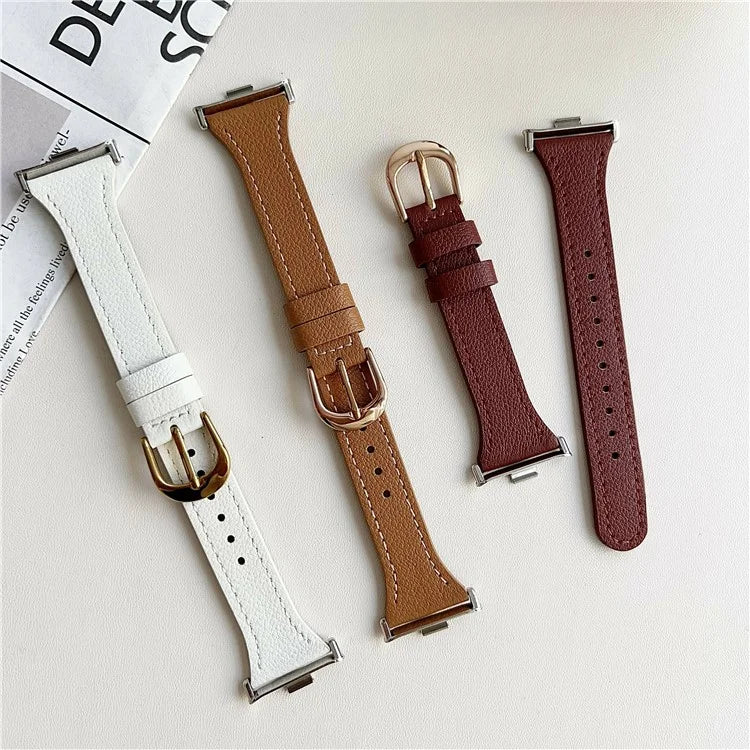 For Xiaomi Redmi Watch 4 Leather Strap with Pin Buckle Replacement Watch Bands