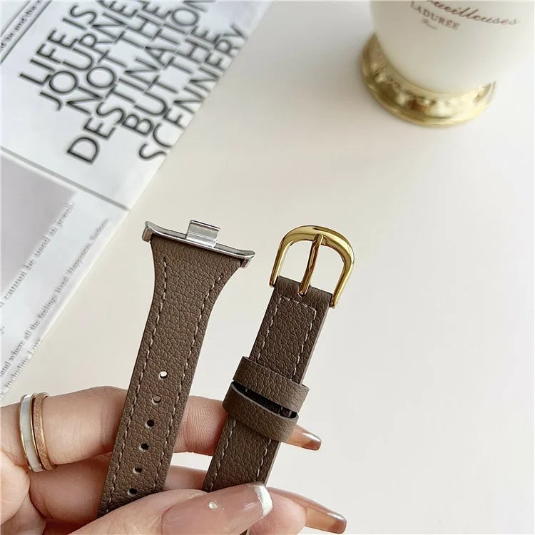 For Xiaomi Redmi Watch 4 Leather Strap with Pin Buckle Replacement Watch Bands