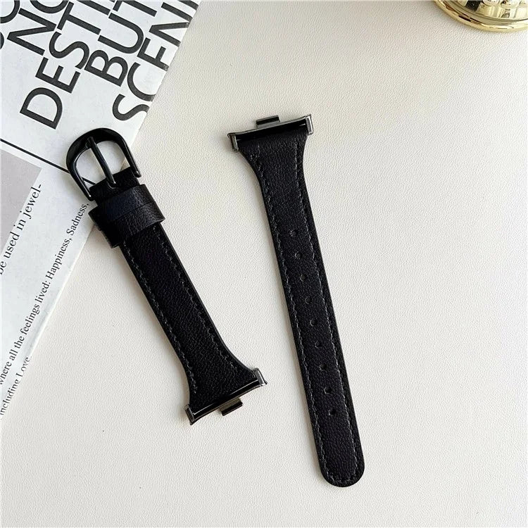 For Xiaomi Redmi Watch 4 Leather Strap with Pin Buckle Replacement Watch Bands