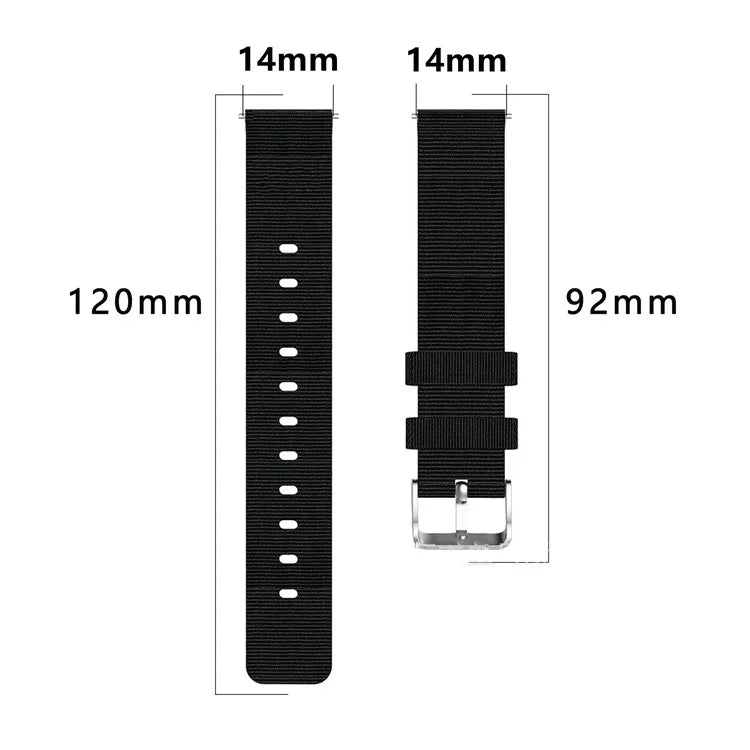 For Garmin Lily 2 Nylon Watch Band Adjustable Pin Buckle 14mm Wrist Strap Replacement