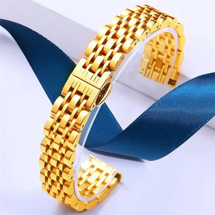 For Garmin Lily 2 Watch Band 7-Beads 14mm Stainless Steel Replacement Strap
