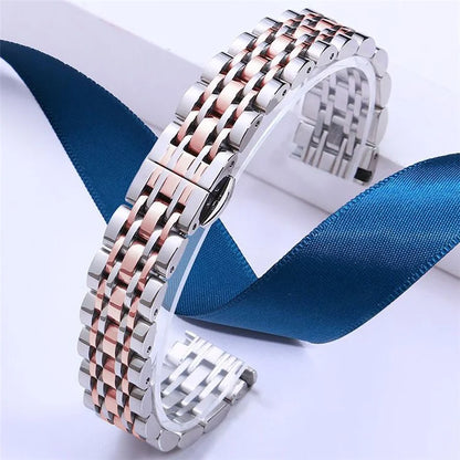 For Garmin Lily 2 Watch Band 7-Beads 14mm Stainless Steel Replacement Strap