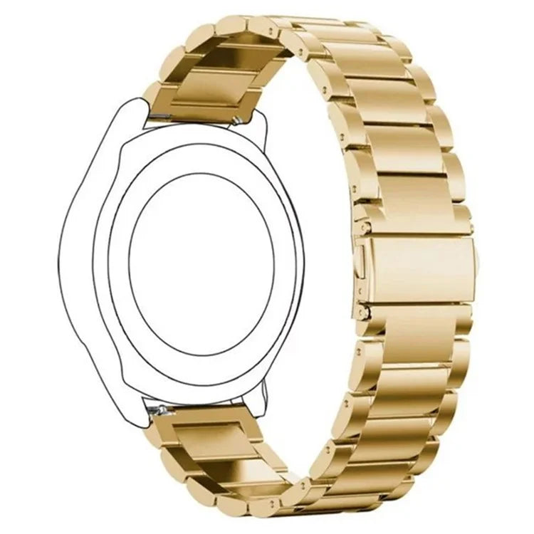 For Garmin Lily 2 14mm Watch Band 3-Beads Stainless Steel Wrist Strap with Folding Buckle