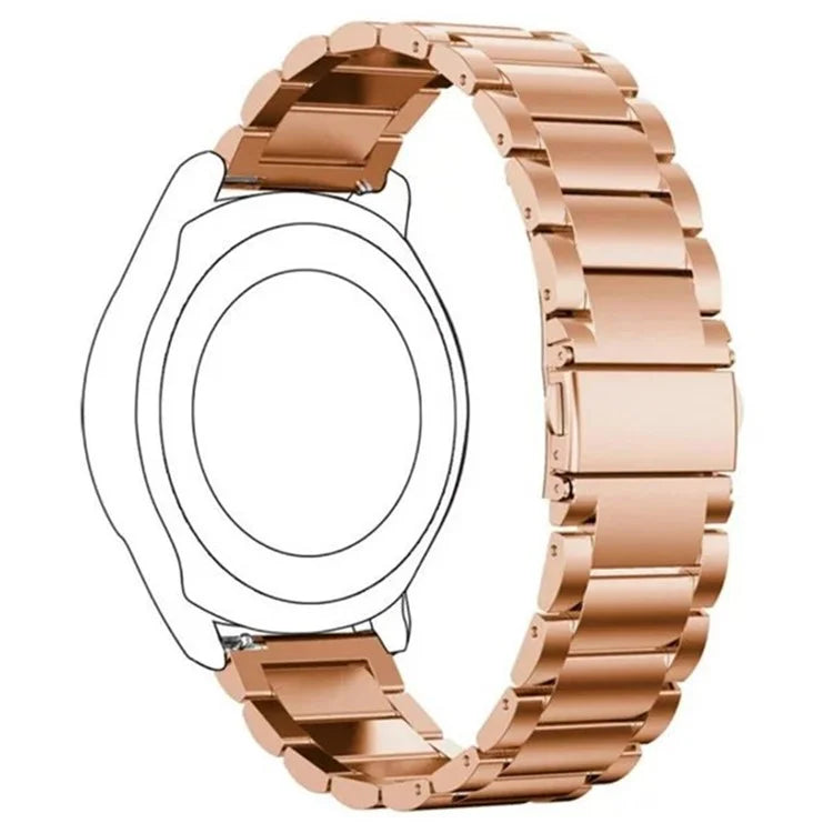 For Garmin Lily 2 14mm Watch Band 3-Beads Stainless Steel Wrist Strap with Folding Buckle
