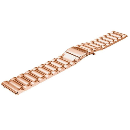 For Garmin Lily 2 14mm Watch Band 3-Beads Stainless Steel Wrist Strap with Folding Buckle