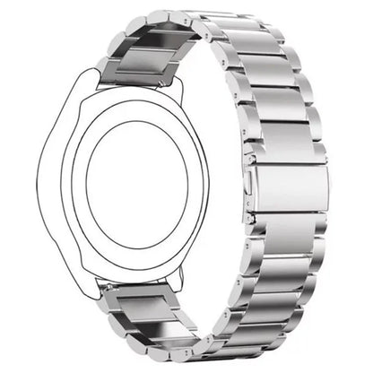 For Garmin Lily 2 14mm Watch Band 3-Beads Stainless Steel Wrist Strap with Folding Buckle