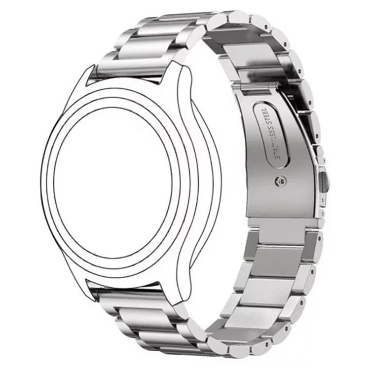 For Garmin Lily 2 14mm Watch Band 3-Beads Stainless Steel Wrist Strap with Folding Buckle