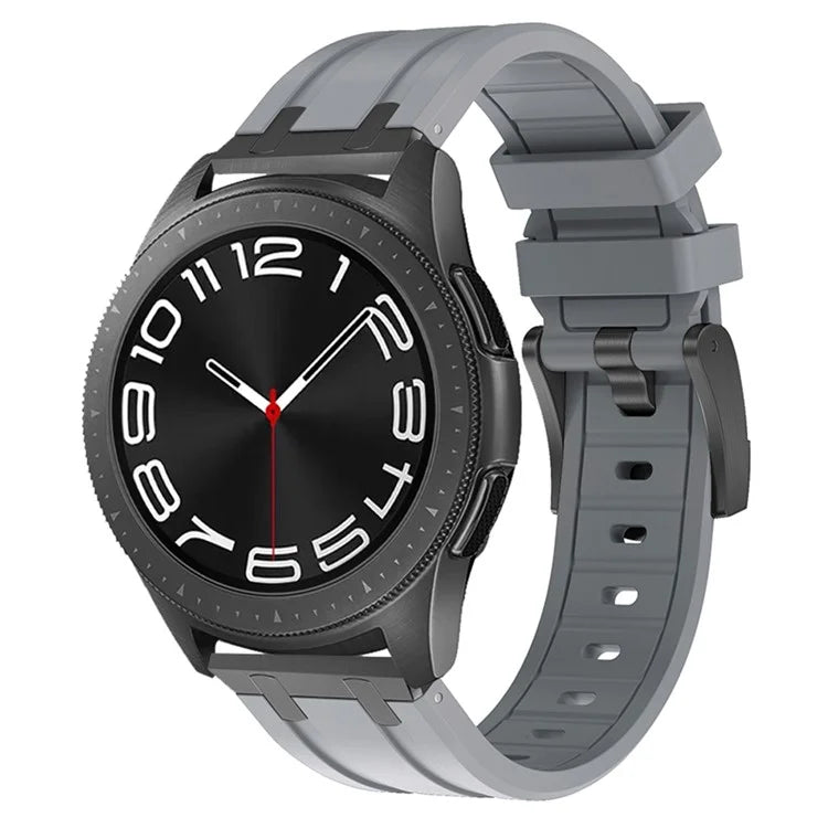 For Samsung Galaxy Watch3 45mm / Gear S3 Classic / Huawei Watch GT 4 46mm Silicone Watch Band 22mm Wrist Strap / Grey