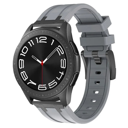 For Samsung Galaxy Watch3 45mm / Gear S3 Classic / Huawei Watch GT 4 46mm Silicone Watch Band 22mm Wrist Strap / Grey