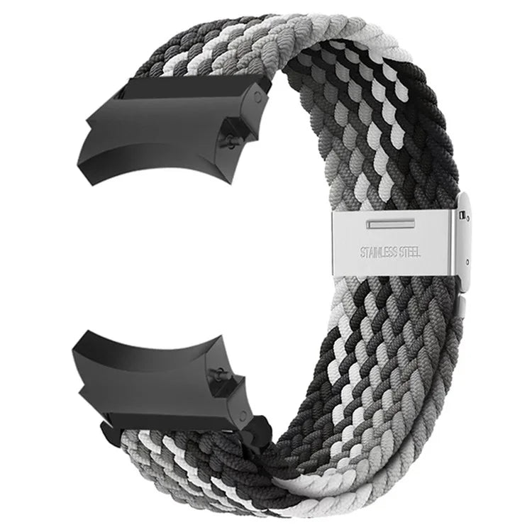 For Samsung Galaxy Watch4 / Watch 5 / Watch6 Classic Series Watch Band Nylon Braided Watch Strap Grey