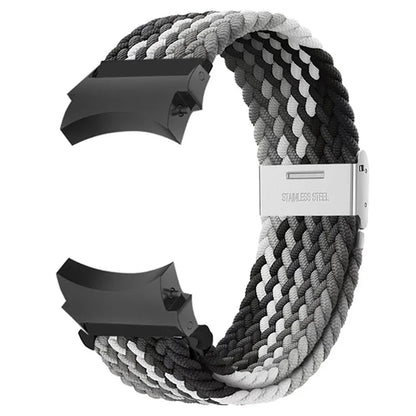 For Samsung Galaxy Watch4 / Watch 5 / Watch6 Classic Series Watch Band Nylon Braided Watch Strap Grey