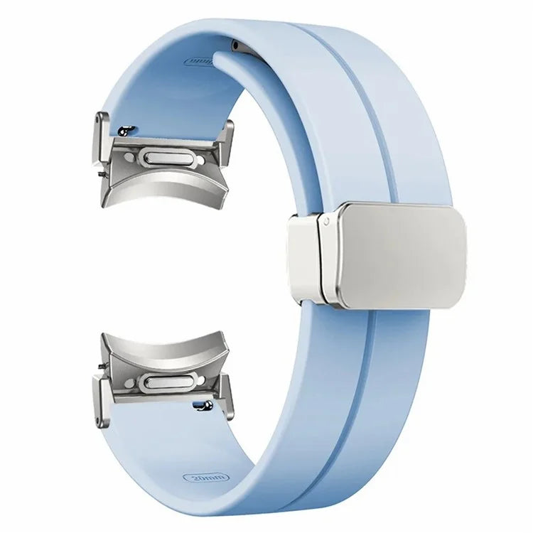 For Samsung Galaxy Watch4  /  Watch 5  /  Watch6 Wrist Strap Soft Silicone Watch Band with Magnetic Buckle