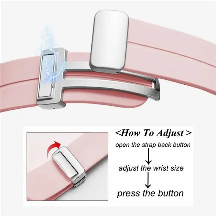 For Samsung Galaxy Watch4  /  Watch 5  /  Watch6 Wrist Strap Soft Silicone Watch Band with Magnetic Buckle