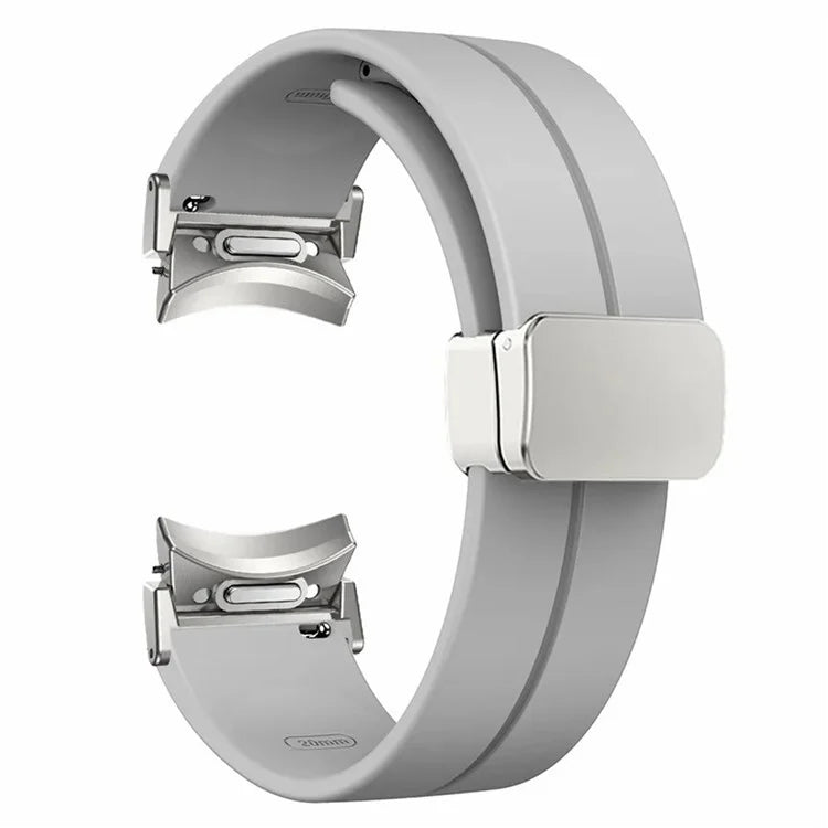 For Samsung Galaxy Watch4  /  Watch 5  /  Watch6 Wrist Strap Soft Silicone Watch Band with Magnetic Buckle