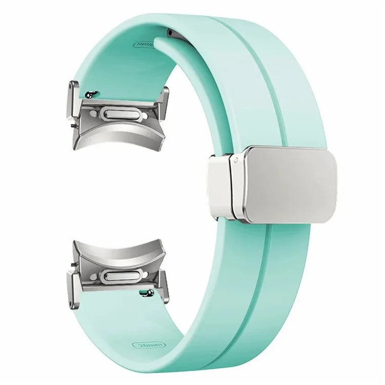 For Samsung Galaxy Watch4  /  Watch 5  /  Watch6 Wrist Strap Soft Silicone Watch Band with Magnetic Buckle