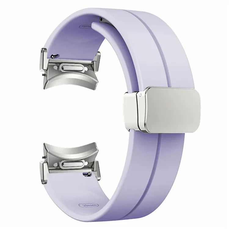 For Samsung Galaxy Watch4  /  Watch 5  /  Watch6 Wrist Strap Soft Silicone Watch Band with Magnetic Buckle