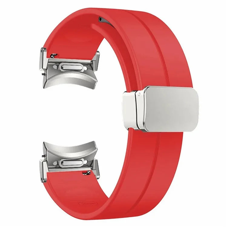 For Samsung Galaxy Watch4  /  Watch 5  /  Watch6 Wrist Strap Soft Silicone Watch Band with Magnetic Buckle