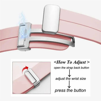 For Samsung Galaxy Watch4  /  Watch 5  /  Watch6 Wrist Strap Soft Silicone Watch Band with Magnetic Buckle