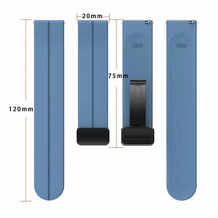 For Samsung Galaxy Watch4  /  Watch 5  /  Watch6 Wrist Strap Soft Silicone Watch Band with Magnetic Buckle