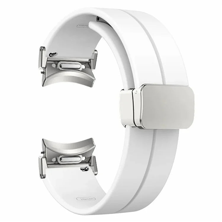 For Samsung Galaxy Watch4  /  Watch 5  /  Watch6 Wrist Strap Soft Silicone Watch Band with Magnetic Buckle