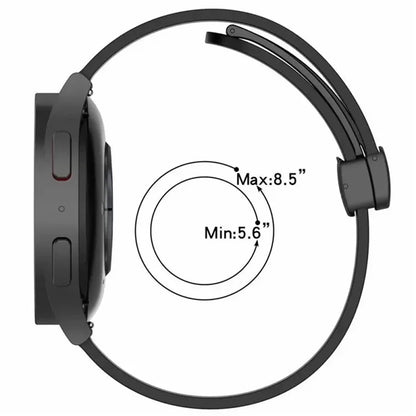 For Samsung Galaxy Watch4  /  Watch 5  /  Watch6 Wrist Strap Soft Silicone Watch Band with Magnetic Buckle