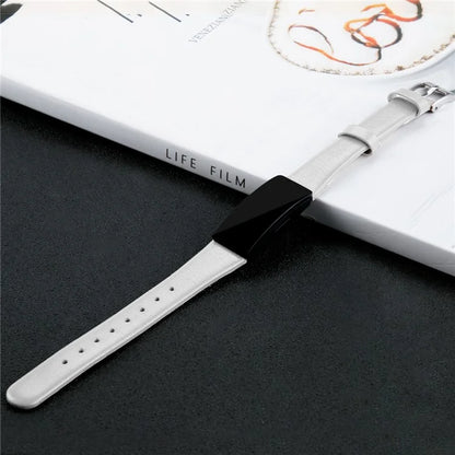 For Fitbit Inspire / Inspire HR Smart Watch Band Top-layer Cow Leather Wrist Strap