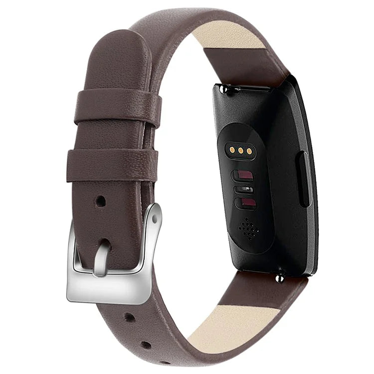 For Fitbit Inspire / Inspire HR Smart Watch Band Top-layer Cow Leather Wrist Strap