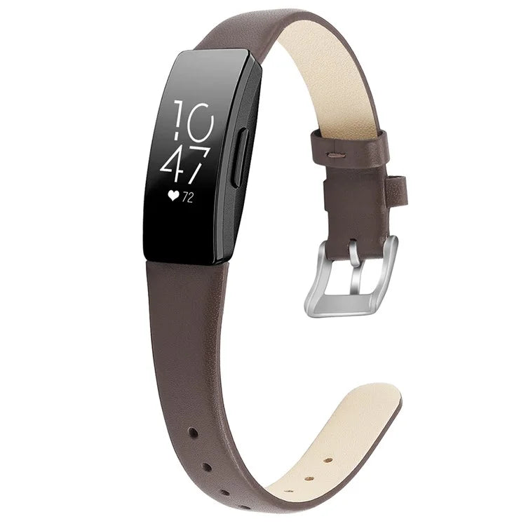 For Fitbit Inspire / Inspire HR Smart Watch Band Top-layer Cow Leather Wrist Strap