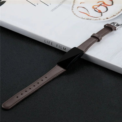 For Fitbit Inspire / Inspire HR Smart Watch Band Top-layer Cow Leather Wrist Strap