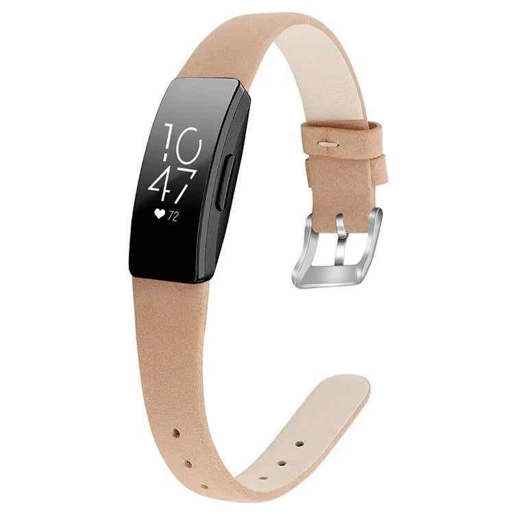 For Fitbit Inspire / Inspire HR Smart Watch Band Top-layer Cow Leather Wrist Strap
