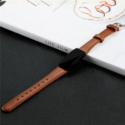 For Fitbit Inspire / Inspire HR Smart Watch Band Top-layer Cow Leather Wrist Strap