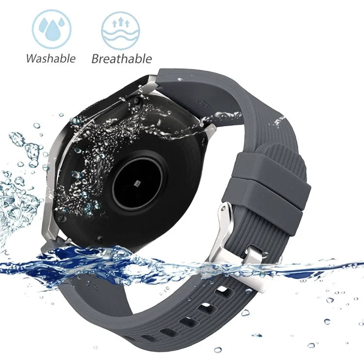 S Size 22mm Silicone Strap for Samsung Galaxy Watch Active / Galaxy Watch 46mm / Huawei Watch GT 2 Replacement Band