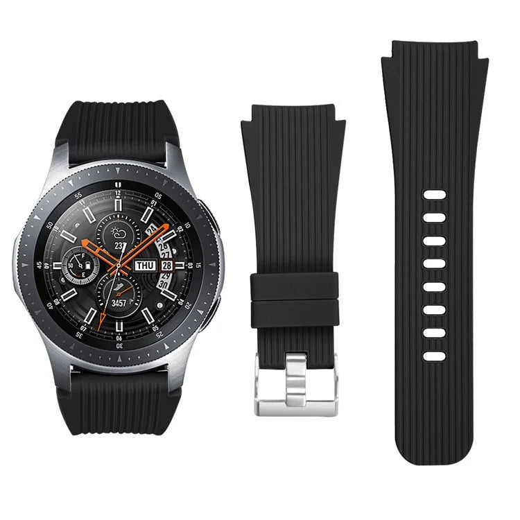 L Size 22mm Silicone Strap for Samsung Galaxy Watch Active / Galaxy Watch 46mm / Huawei Watch GT 2 Smartwatch Band
