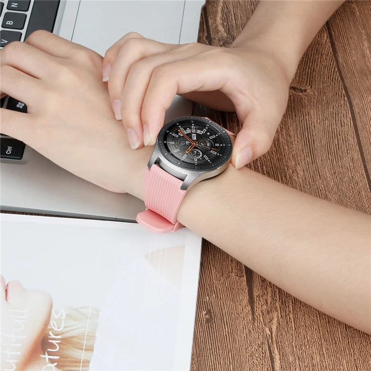 L Size 22mm Silicone Strap for Samsung Galaxy Watch Active / Galaxy Watch 46mm / Huawei Watch GT 2 Smartwatch Band