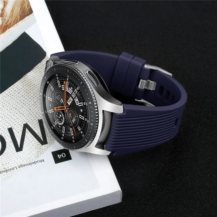 L Size 22mm Silicone Strap for Samsung Galaxy Watch Active / Galaxy Watch 46mm / Huawei Watch GT 2 Smartwatch Band