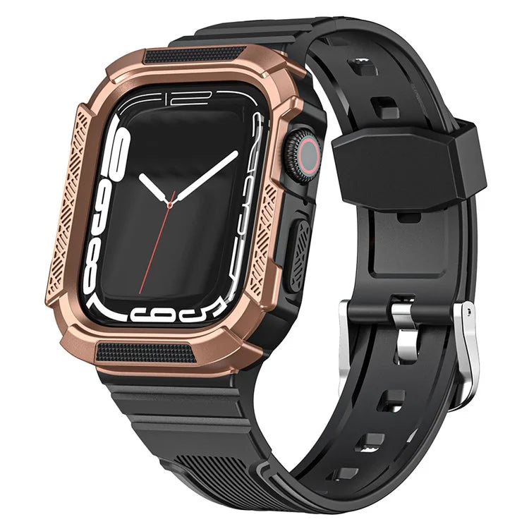 For Apple Watch Series 9 8 7 41mm / 6 5 4 SE (2023) SE (2022) SE 40mm / 3 2 1 38mm Soft TPU Strap Integrated with PC Watch Case