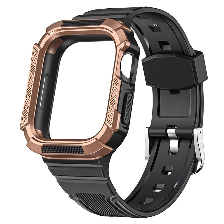 For Apple Watch Series 9 8 7 41mm / 6 5 4 SE (2023) SE (2022) SE 40mm / 3 2 1 38mm Soft TPU Strap Integrated with PC Watch Case