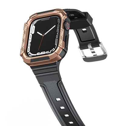 For Apple Watch Series 9 8 7 41mm / 6 5 4 SE (2023) SE (2022) SE 40mm / 3 2 1 38mm Soft TPU Strap Integrated with PC Watch Case