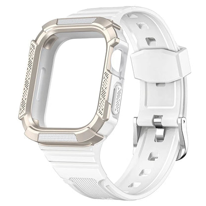 For Apple Watch Series 9 8 7 41mm / 6 5 4 SE (2023) SE (2022) SE 40mm / 3 2 1 38mm Soft TPU Strap Integrated with PC Watch Case