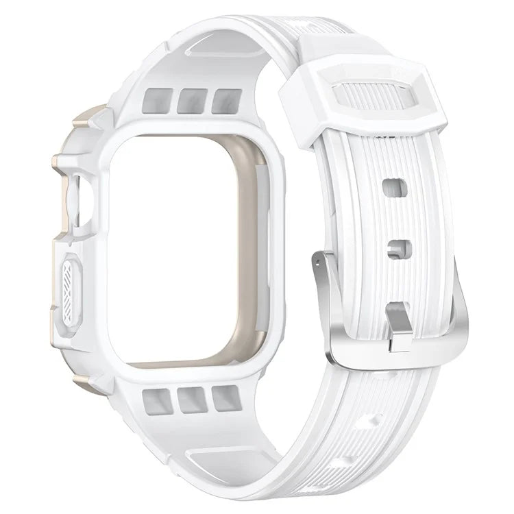 For Apple Watch Series 9 8 7 41mm / 6 5 4 SE (2023) SE (2022) SE 40mm / 3 2 1 38mm Soft TPU Strap Integrated with PC Watch Case