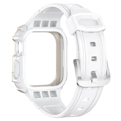 For Apple Watch Series 9 8 7 41mm / 6 5 4 SE (2023) SE (2022) SE 40mm / 3 2 1 38mm Soft TPU Strap Integrated with PC Watch Case
