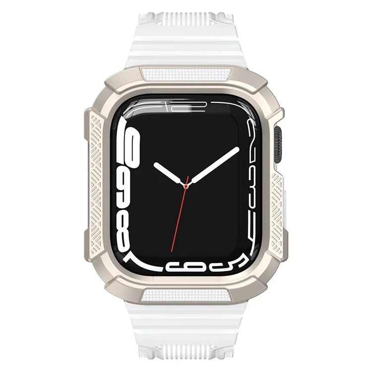 For Apple Watch Series 9 8 7 41mm / 6 5 4 SE (2023) SE (2022) SE 40mm / 3 2 1 38mm Soft TPU Strap Integrated with PC Watch Case