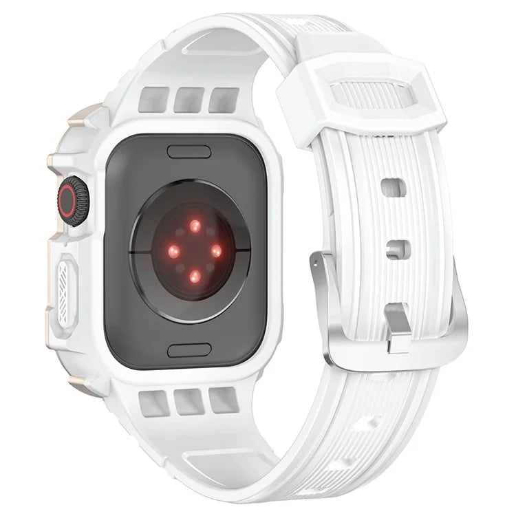 For Apple Watch Series 9 8 7 41mm / 6 5 4 SE (2023) SE (2022) SE 40mm / 3 2 1 38mm Soft TPU Strap Integrated with PC Watch Case