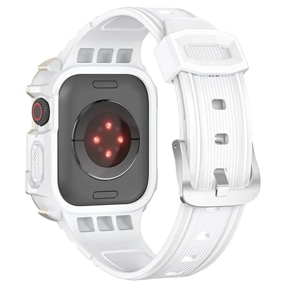 For Apple Watch Series 9 8 7 41mm / 6 5 4 SE (2023) SE (2022) SE 40mm / 3 2 1 38mm Soft TPU Strap Integrated with PC Watch Case