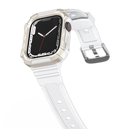 For Apple Watch Series 9 8 7 41mm / 6 5 4 SE (2023) SE (2022) SE 40mm / 3 2 1 38mm Soft TPU Strap Integrated with PC Watch Case